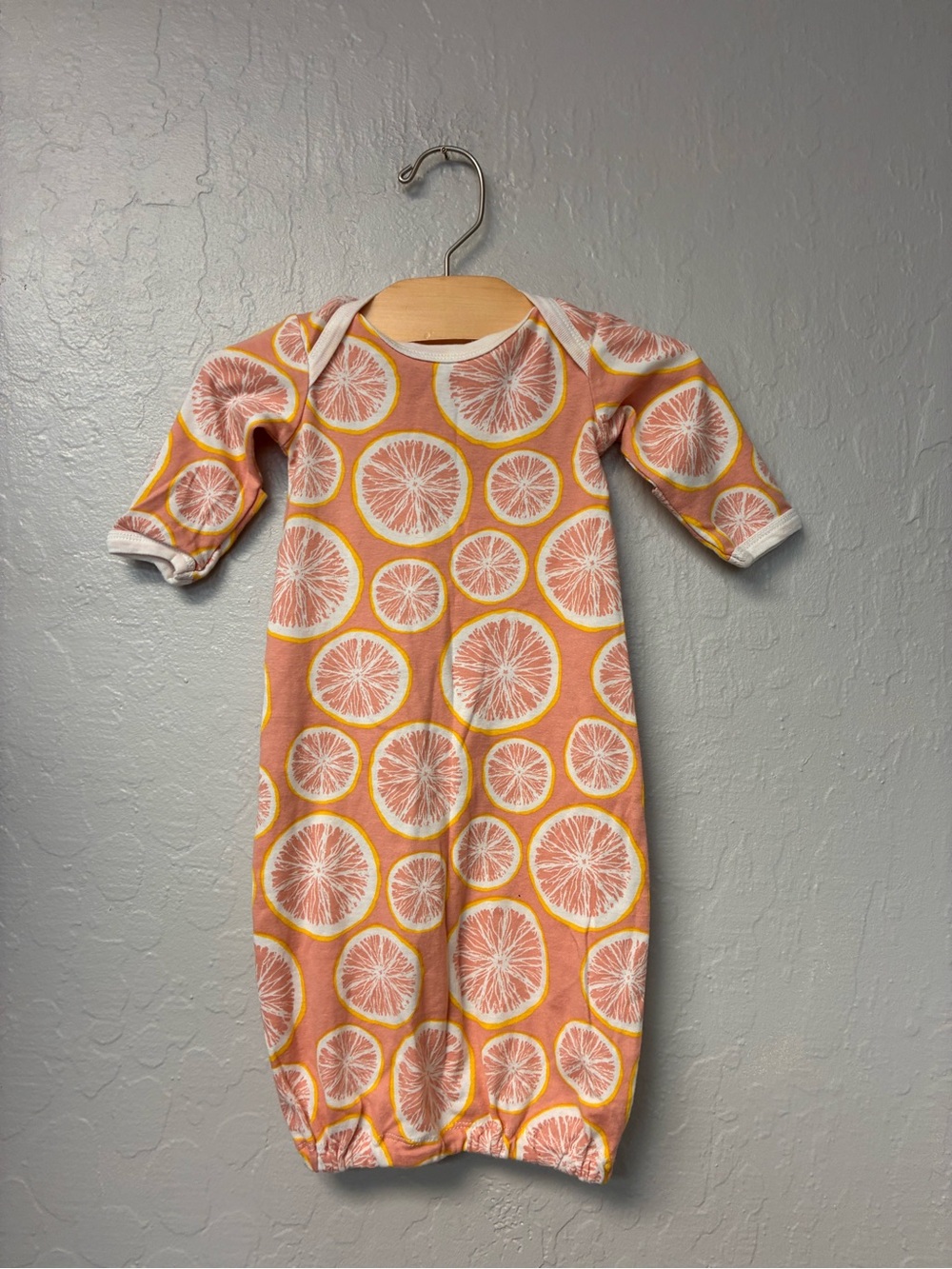 $15 ADD ON milkbarn organic cotton citrus print baby‎ gown 0-3M zara baby gap